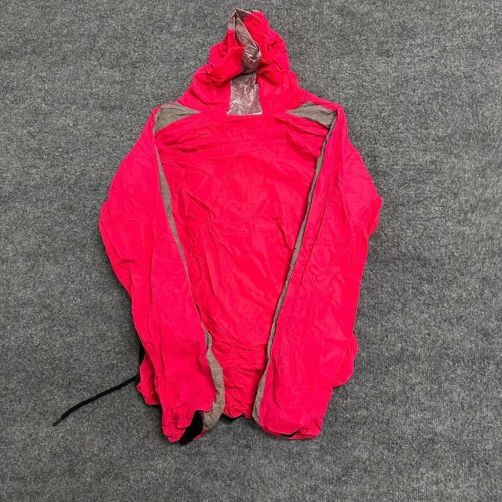 Pink Victoria's Secret Windbreaker Womens Size M Pink Black Half Zip Hooded